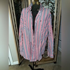 Tommy Hilfiger Red, White & Navy Striped Button-Down Shirt
